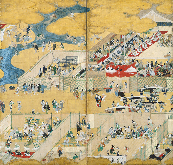 狩野探幽「波濤水禽図屛風」 重要美術品(右隻)