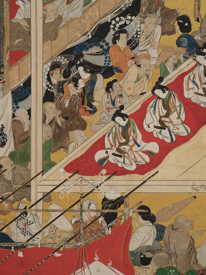狩野探幽「波濤水禽図屛風」 重要美術品(右隻部分)