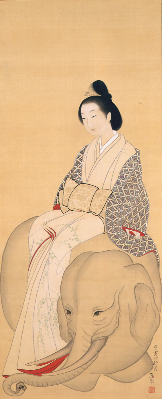 円山応挙「江口君図」 重要美術品 江戸時代・寛政6(1794)年 1幅 絹本着色 静嘉堂文庫美術館蔵