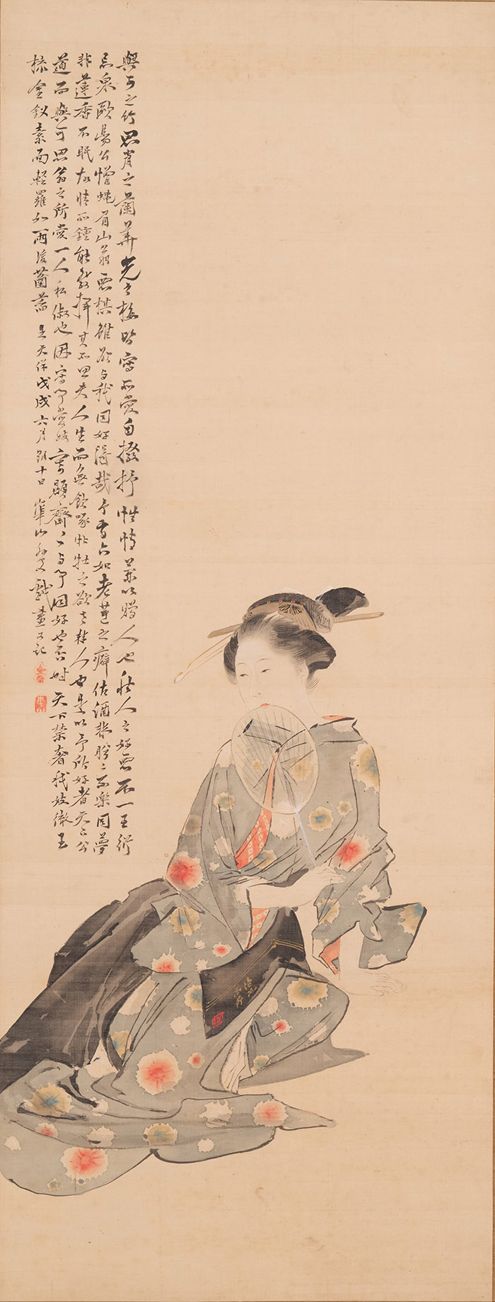 渡辺崋山「芸妓図」　重要文化財 江戸時代・天保９(1838)年　１幅　絹本着色　静嘉堂文庫美術館蔵