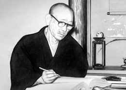 大漢和辞典の原稿に手を入れる諸橋